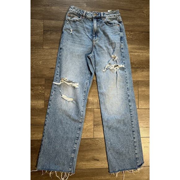 Garage Denim Wide Leg Distressed Ripped Jeans Size 3/ 26 - Picture 1 of 7
